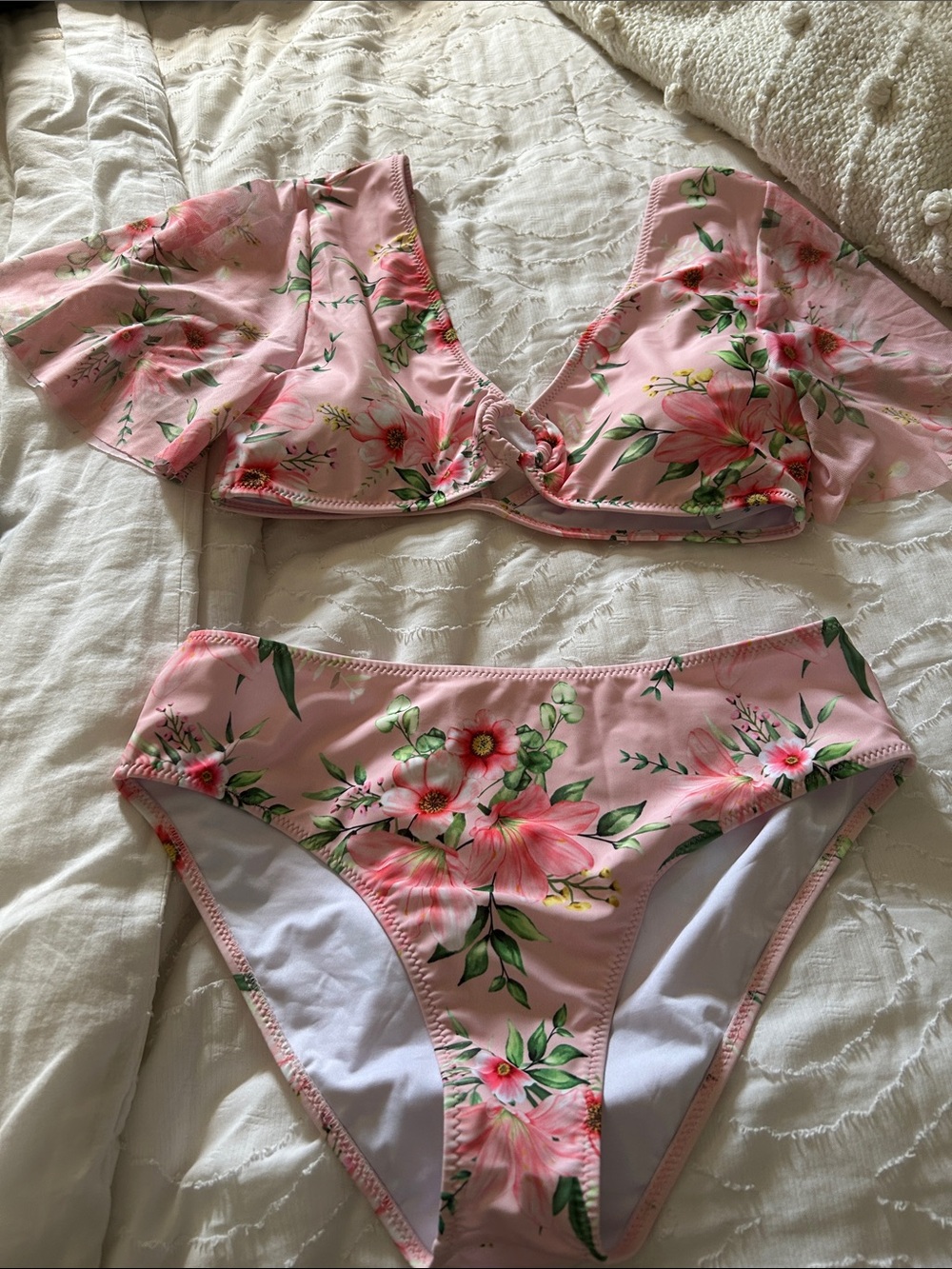 Pink Floral Two-Piece Bikini Set - Women